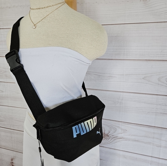 Puma Rhythm Hip Sack Belt Bag in Black & Ombre Blue NWT - Picture 7 of 7